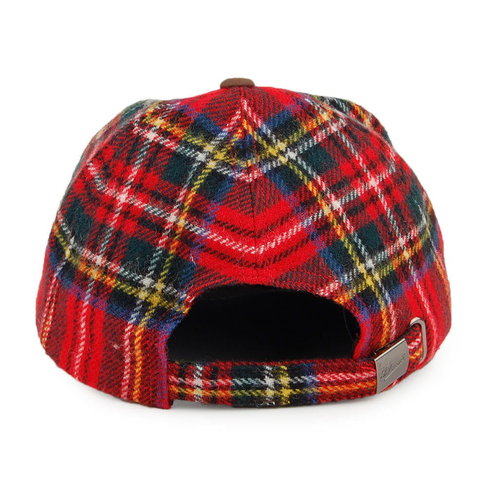 Gorra de béisbol de lana de borrego Tela escocesa de Failsworth - Rojo-Multi