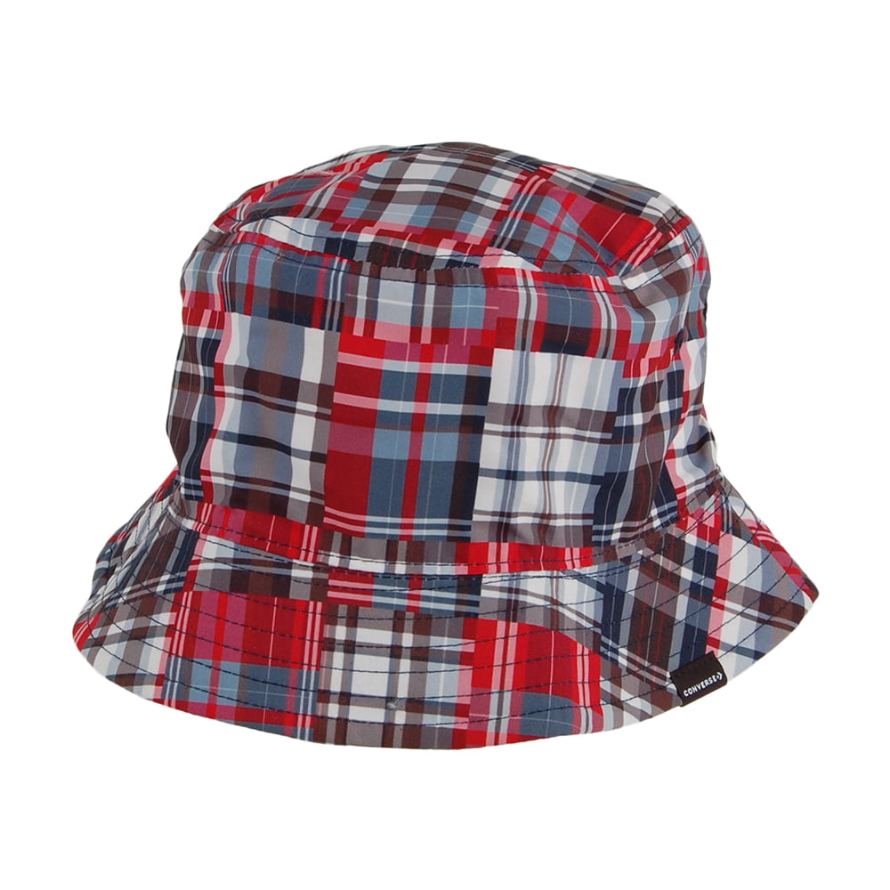 Sombrero de pescador reversible a cuadros de Converse - Azul Marino-Rojo