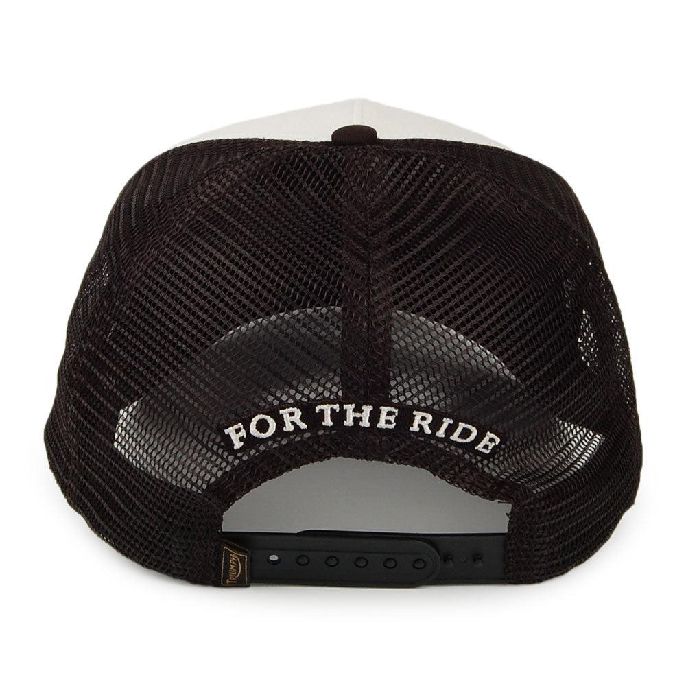 Gorra Trucker Kerosene Vintage Logo de Triumph Motorcycles - Negro-Hueso
