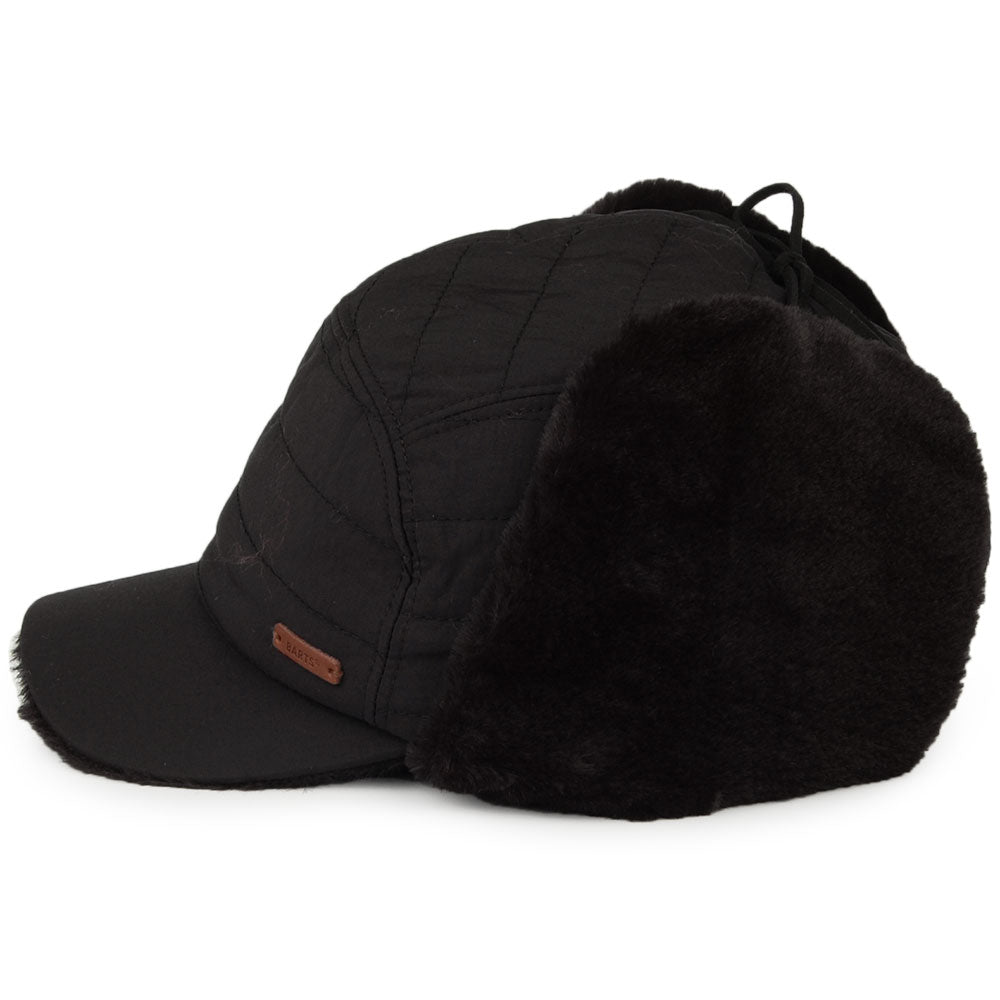 Gorra de béisbol con orejeras Meddison de piel sintética de Barts - Negro
