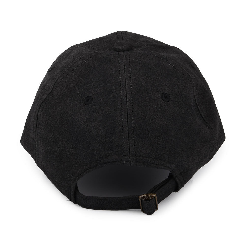 Gorra de béisbol sin estructurar de cuero de imitación desgastado de Dorfman Pacific - Negro