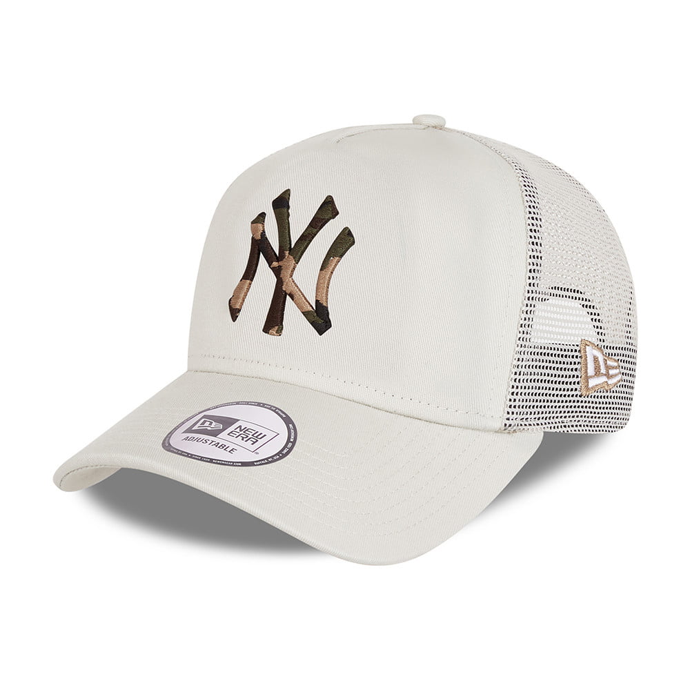 Gorra Trucker MLB Camo Infill New York Yankees de New Era - Piedra