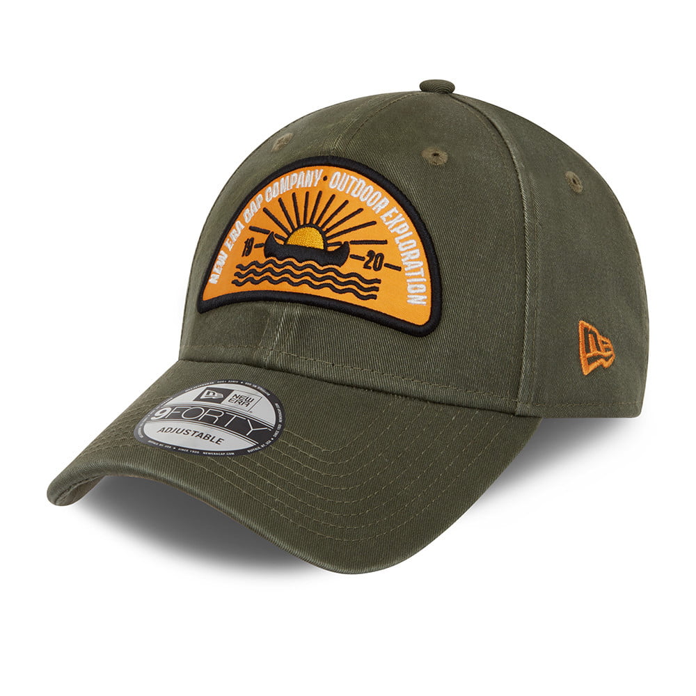 Gorra de béisbol 9FORTY Camp Patch de algodón de New Era - Verde Oliva