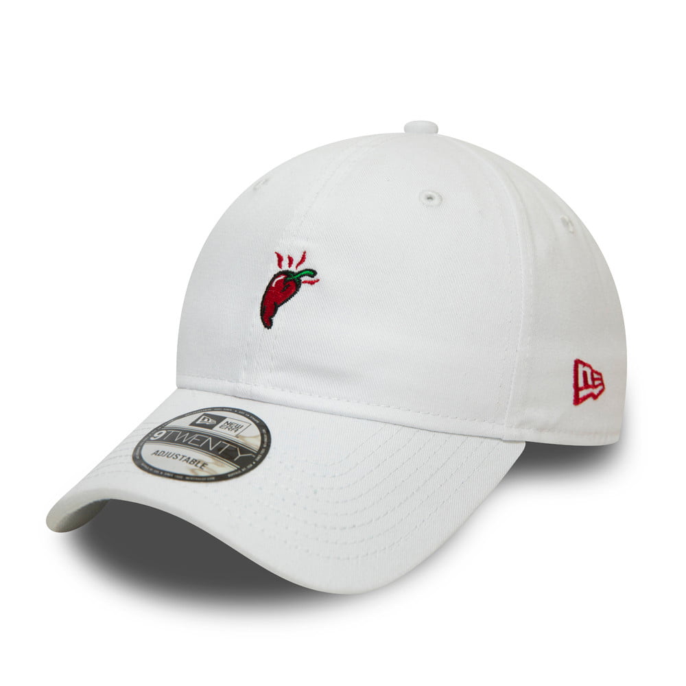 Gorra de béisbol 9TWENTY Pimiento Picante Food Icon de New Era - Blanco
