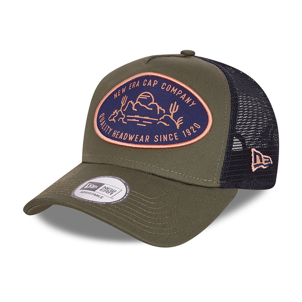 Gorra Trucker Outdoor Patch de New Era - Verde Oliva