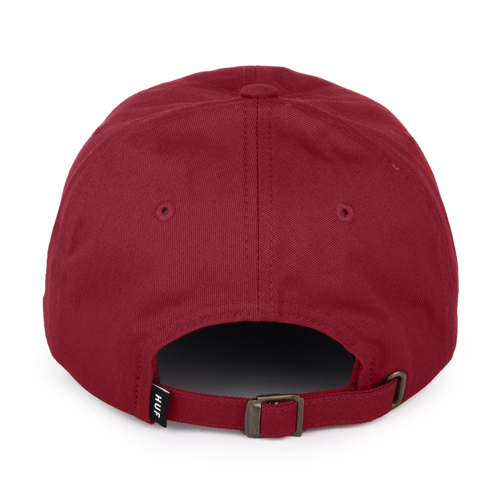 Gorra de béisbol Original Logo visera curvada de algodón de HUF - Burdeos