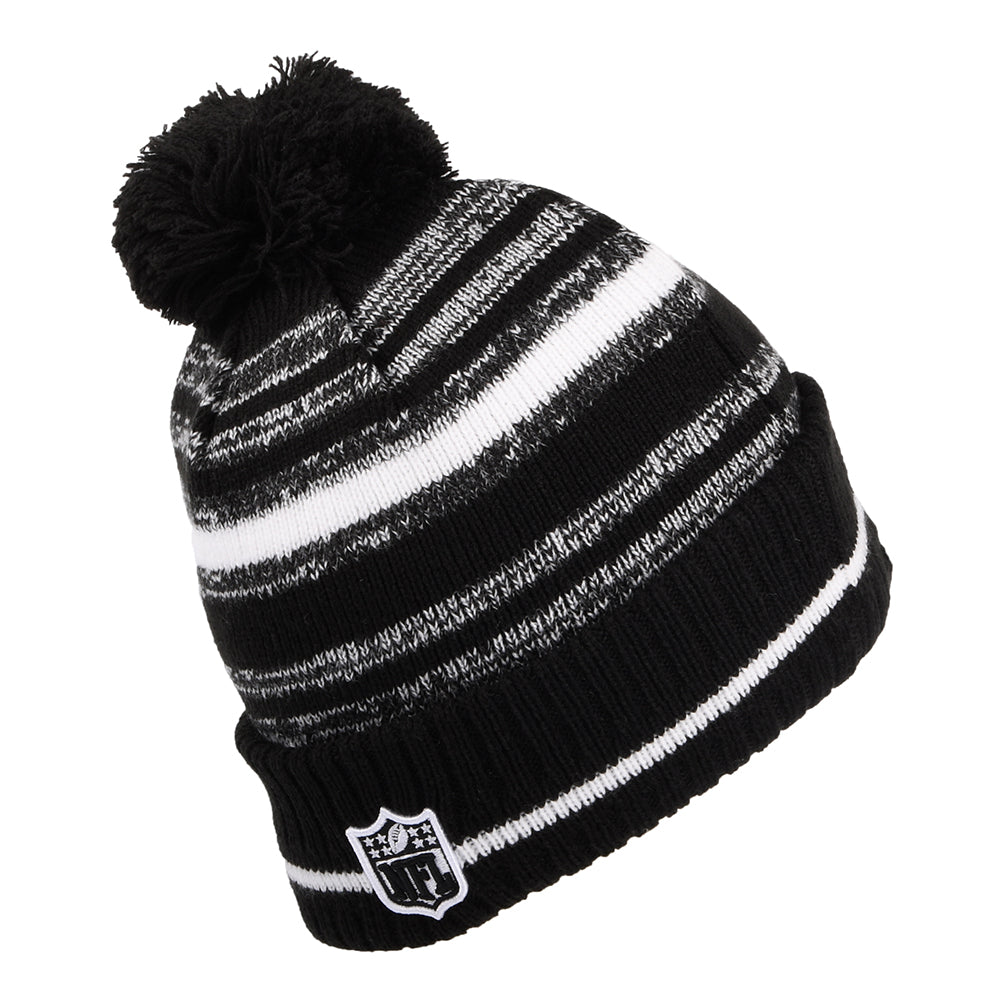 Gorro con pompón NFL Sport Knit - Detroit Lions de New Era - Negro-Blanco