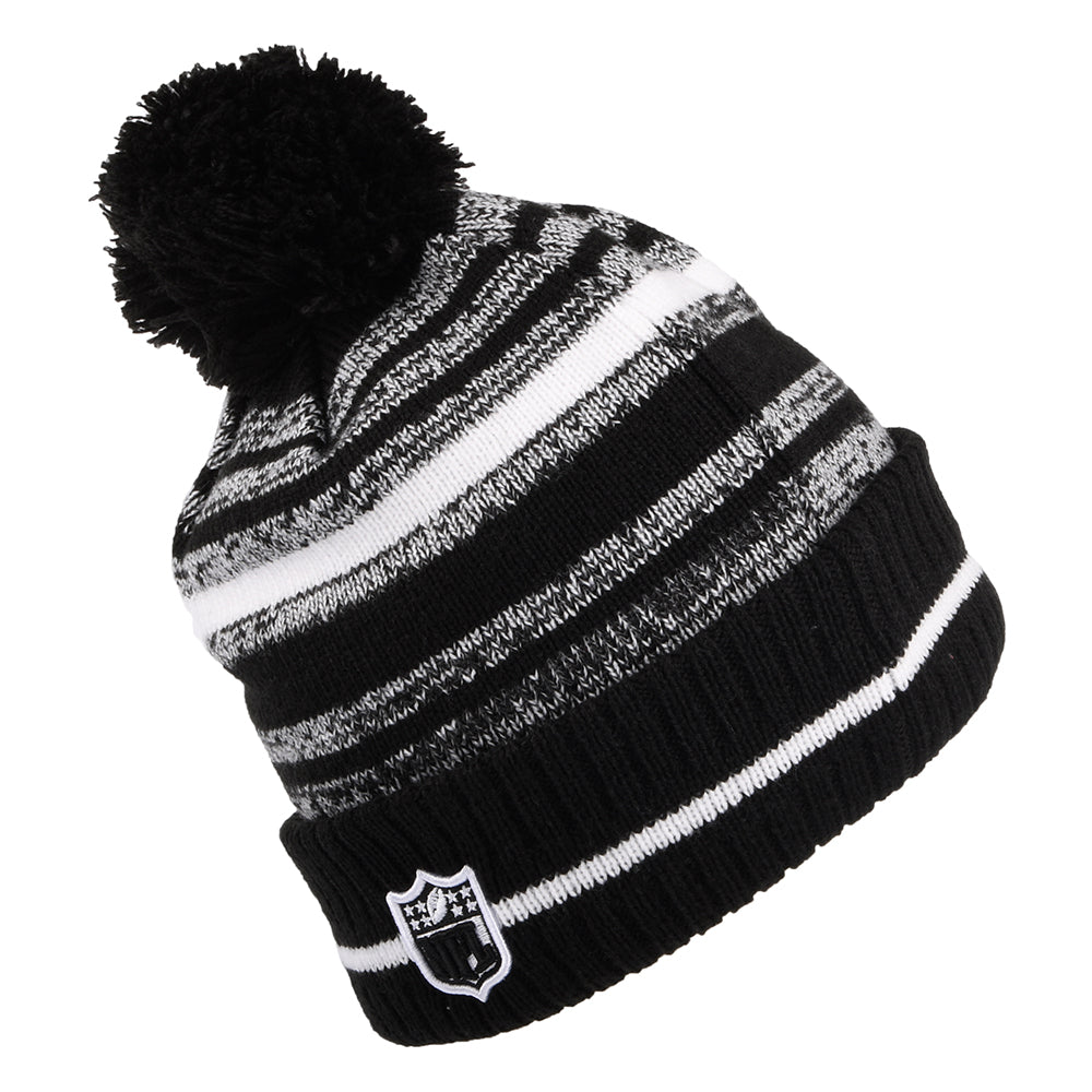 Gorro con pompón NFL Sport Knit - Los Angeles Rams de New Era - Negro-Blanco