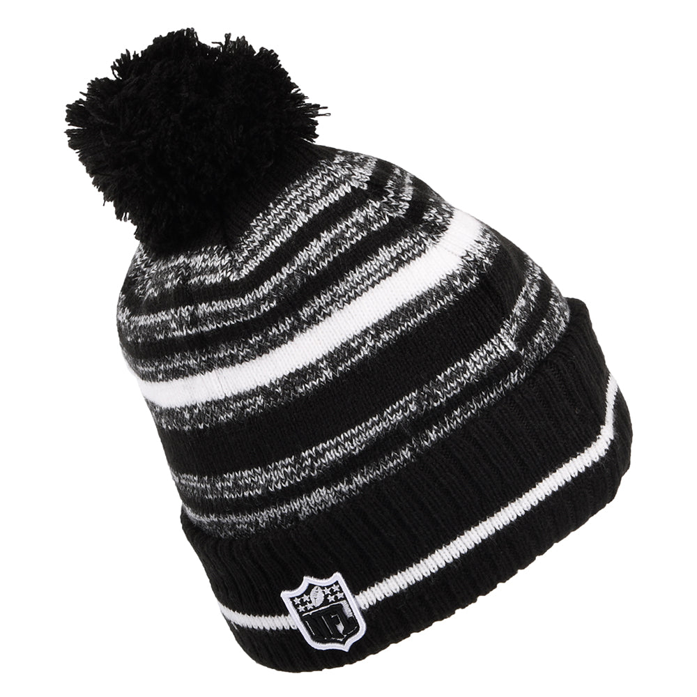 Gorro con pompón NFL Sport Knit - New England Patriots de New Era - Negro-Blanco