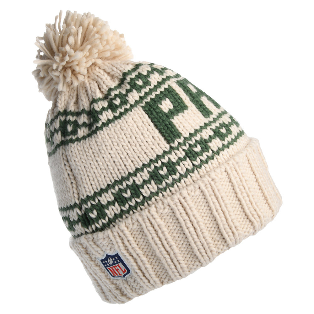 Gorro con pompón mujeres NFL Sport Knit Green Bay Packers de New Era - Avena