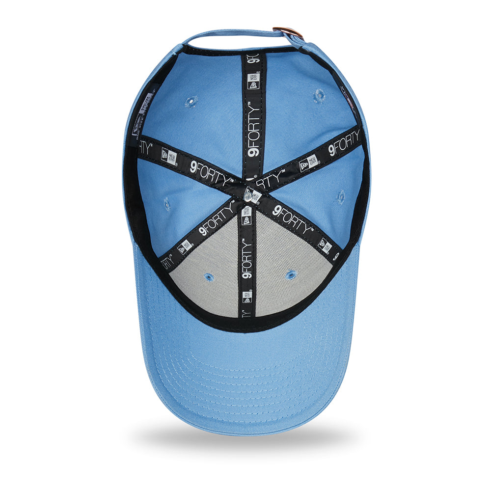 Gorra de béisbol mujeres 9FORTY MLB Metallic Logo New York Yankees de New Era - Azul Claro-Cobrizo