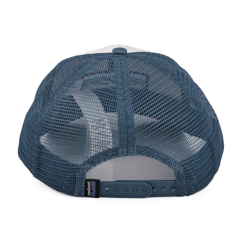 Gorra Trucker P-6 Logo LoPro de algodón orgánico de Patagonia - Blanco-Verde Azulado