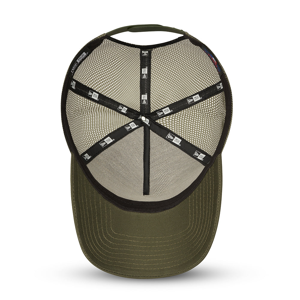 Gorra Trucker 9FORTY A-Frame Heritage Patch de New Era - Verde Oliva