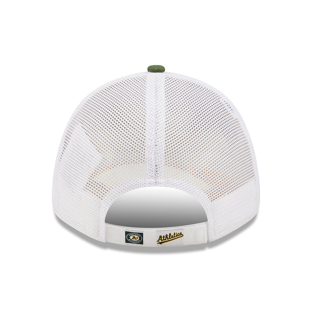 Gorra Trucker 9FORTY MLB Home Field Oakland Athletics de New Era - Verde Oliva Jaspeado