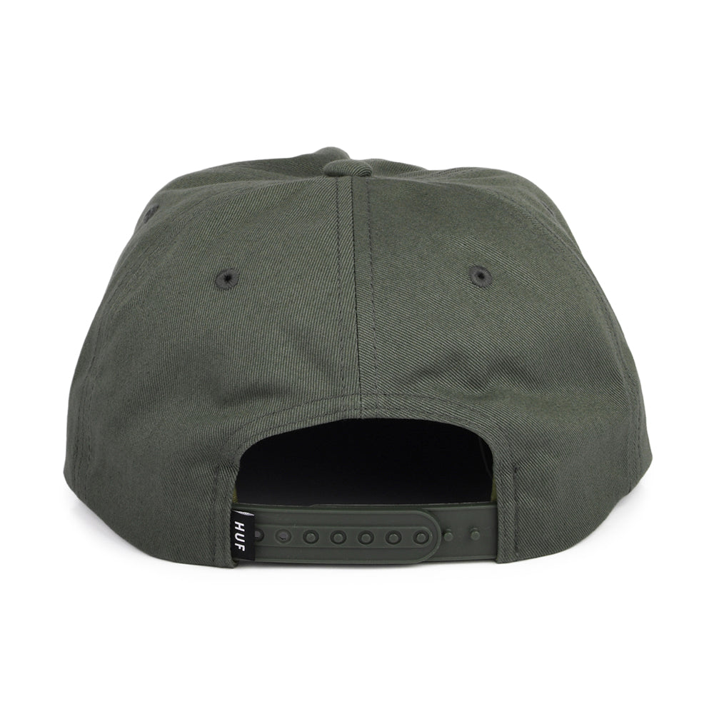 Gorra Snapback Triple Triangle Unstructured de HUF - Verde Oliva