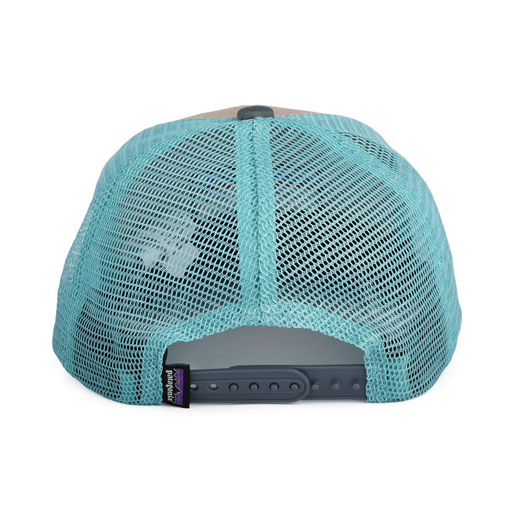 Gorra Trucker niños P-6 Logo de algodón orgánico de Patagonia - Beige Arena-Azul-Gris