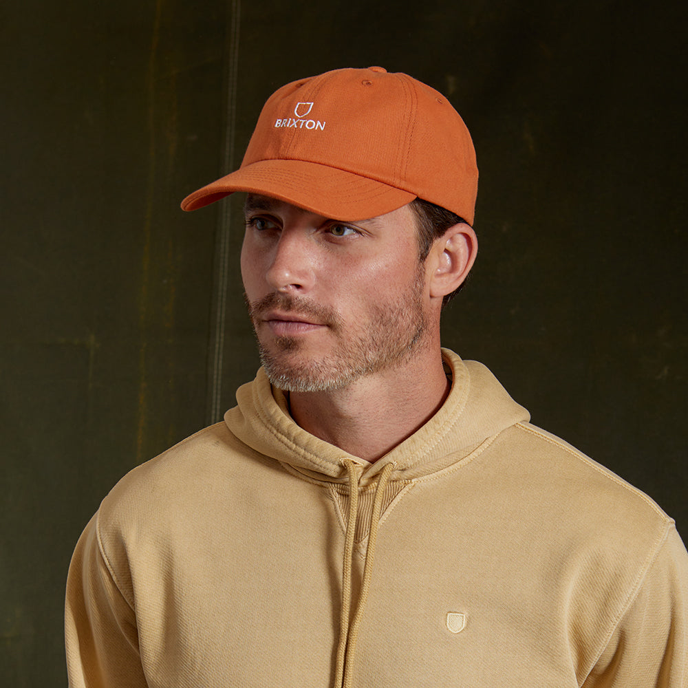 Gorra de béisbol Alpha LP de algodón de Brixton - Naranja Lavado