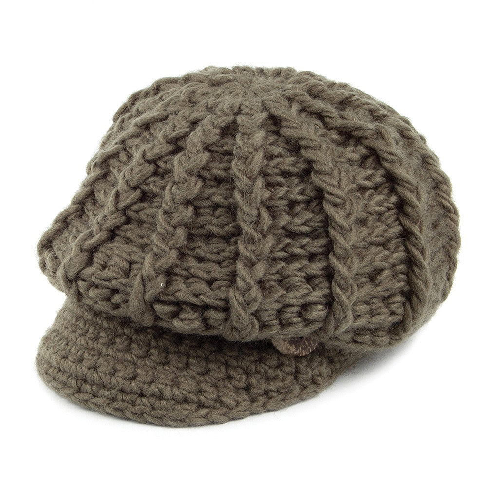 Gorro Beanie con visera Letizia Crochet de Scala - Verde Oliva