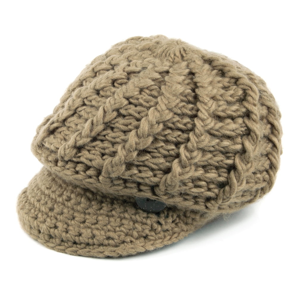 Gorro Beanie con visera Letizia Crochet de Scala - Camel