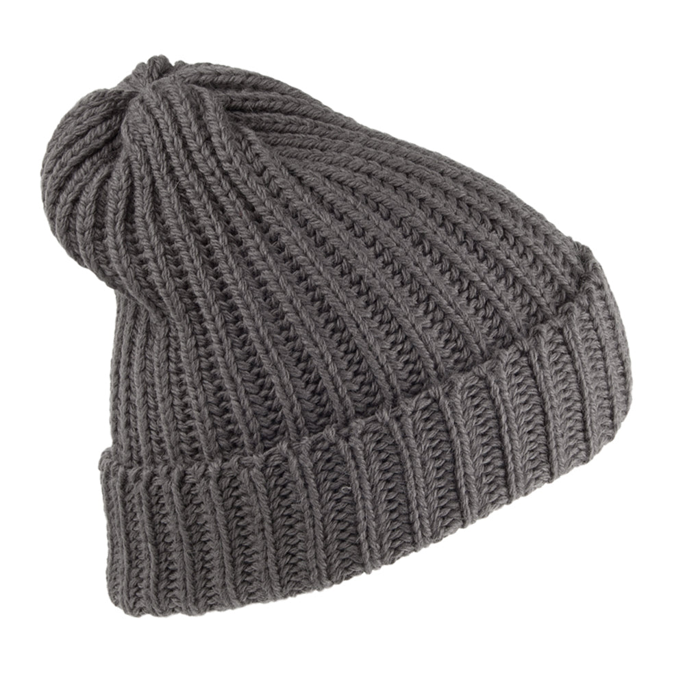 Gorro Beanie de pescador de lana Merino de Highland 2000 - Antracita