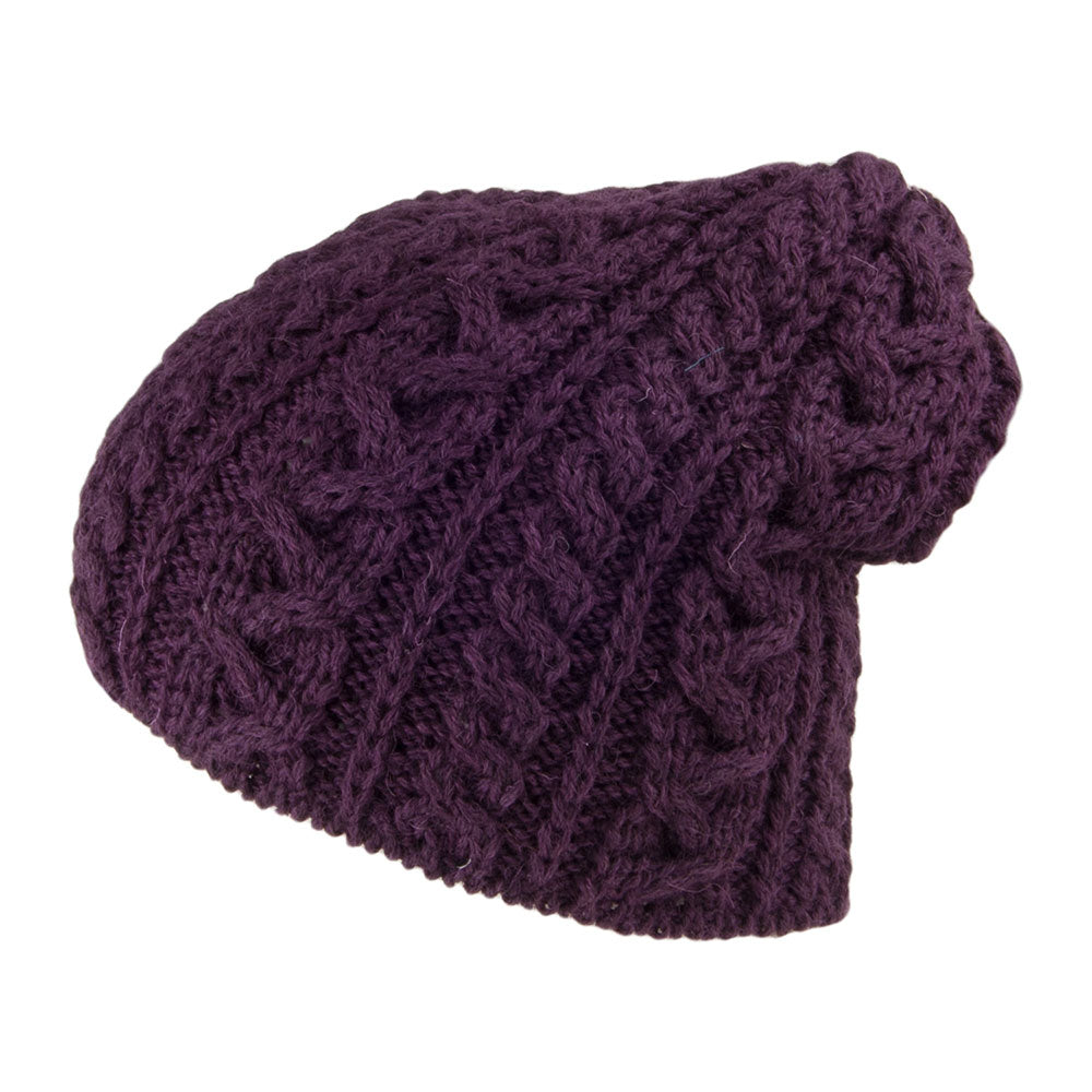 Gorro Beanie Oversized de lana inglesa de Highland 2000 - Púrpura