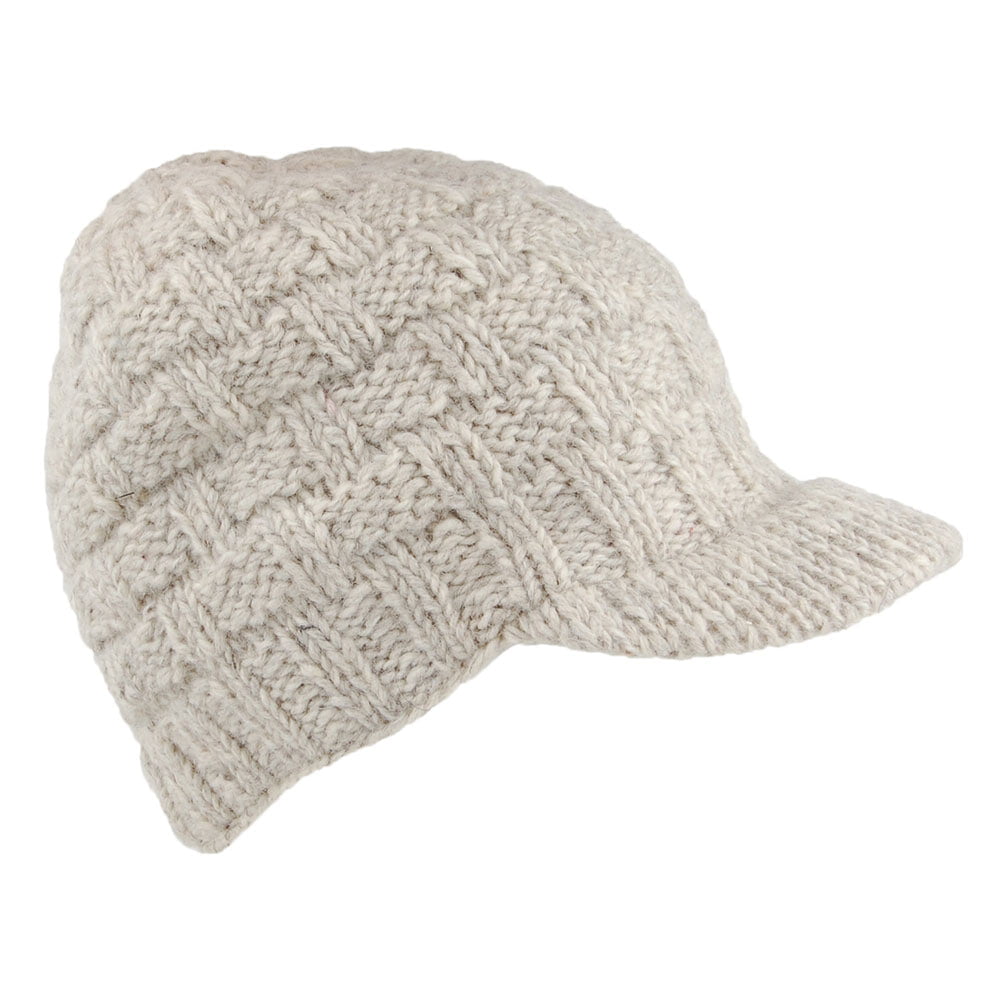 Gorro Beanie con visera Basket Weave de Kusan - Avena