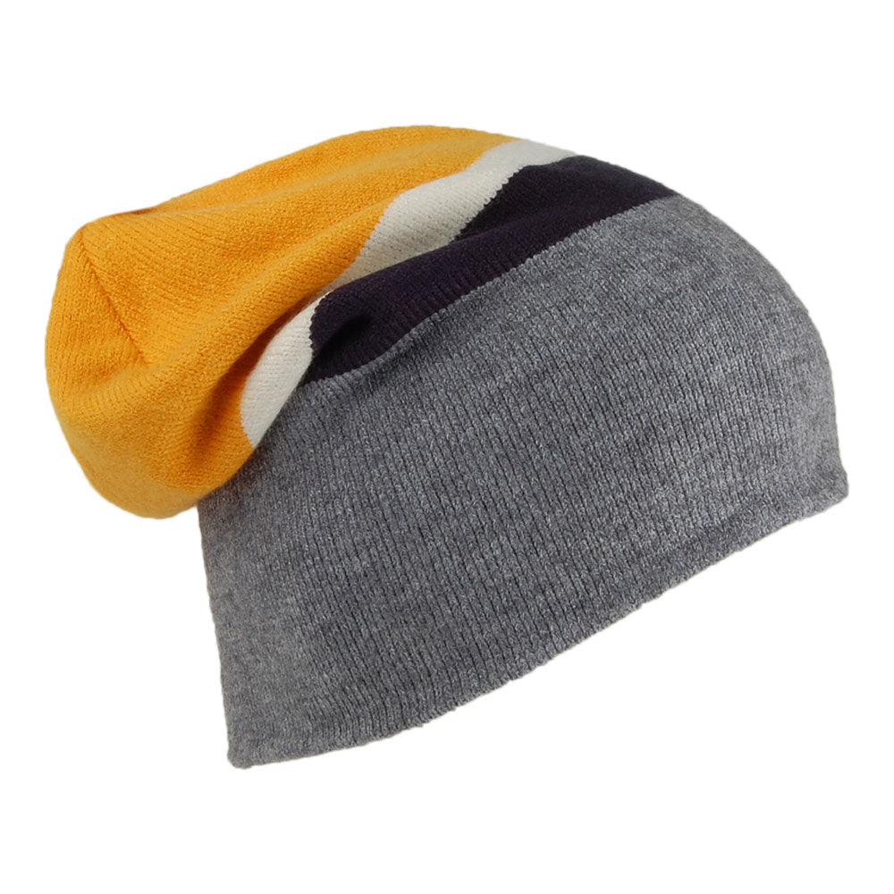 Gorro Beanie Jispin Holgado a rayas de Barts - Gris-Amarillo