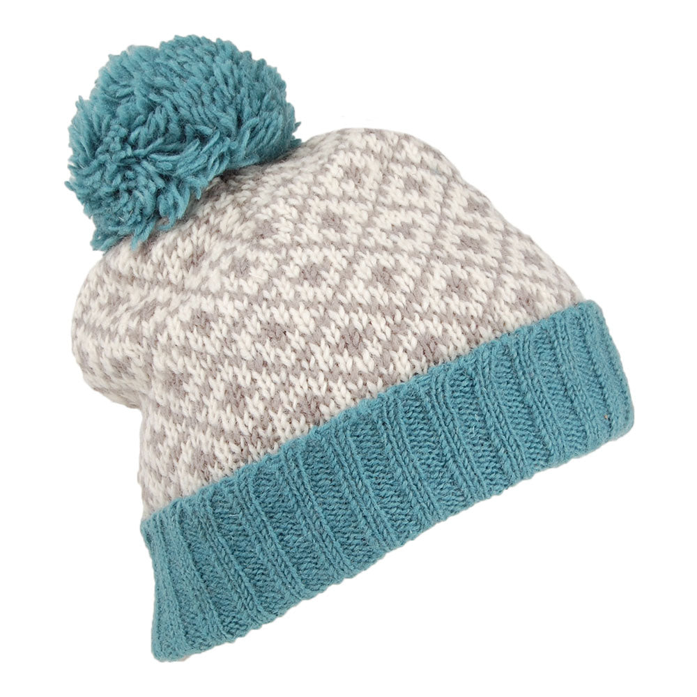 Gorro con pompón Fleur de Lis de Kusan - Aguamarina
