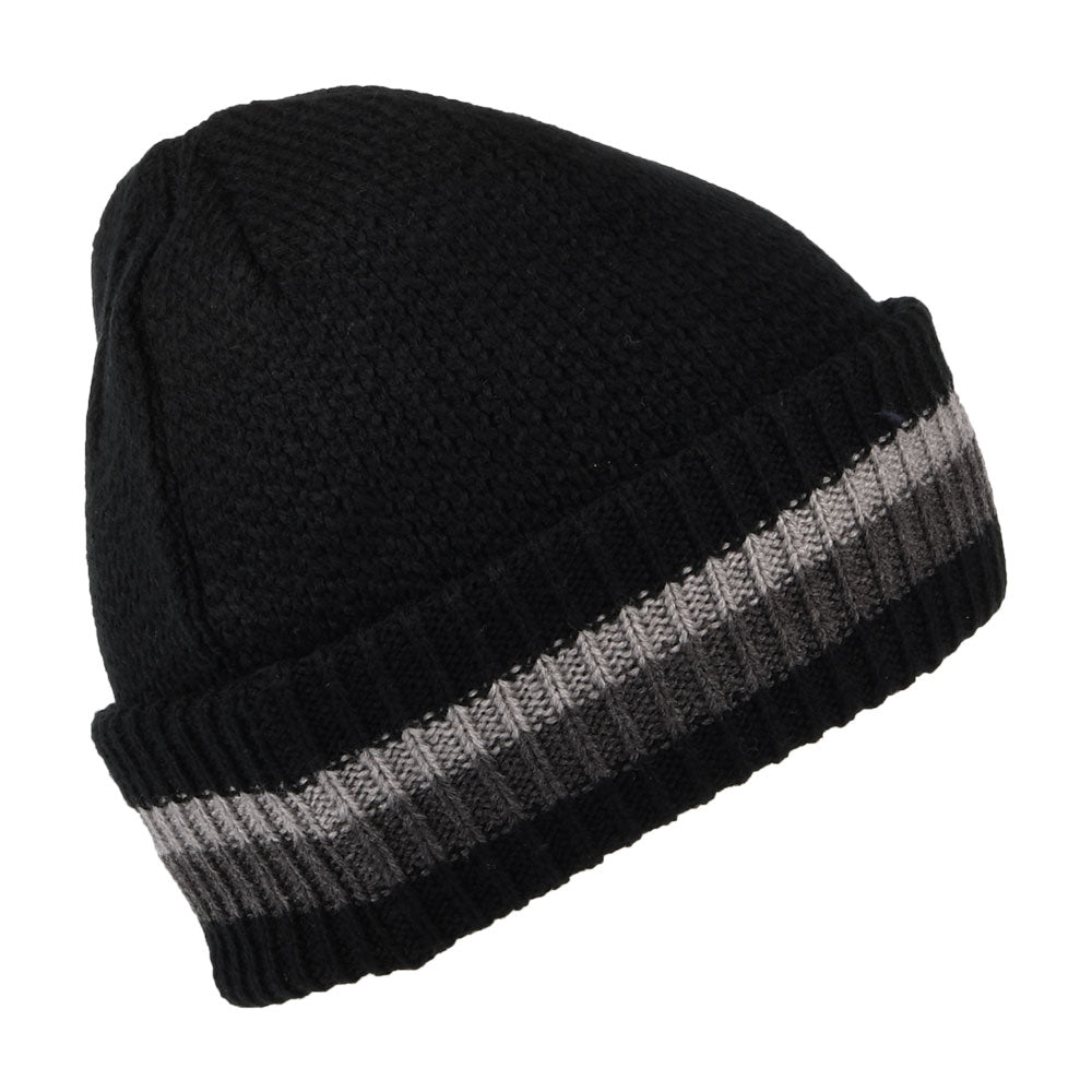 Gorro Beanie vuelta a rayas de Timberland - Negro-Gris