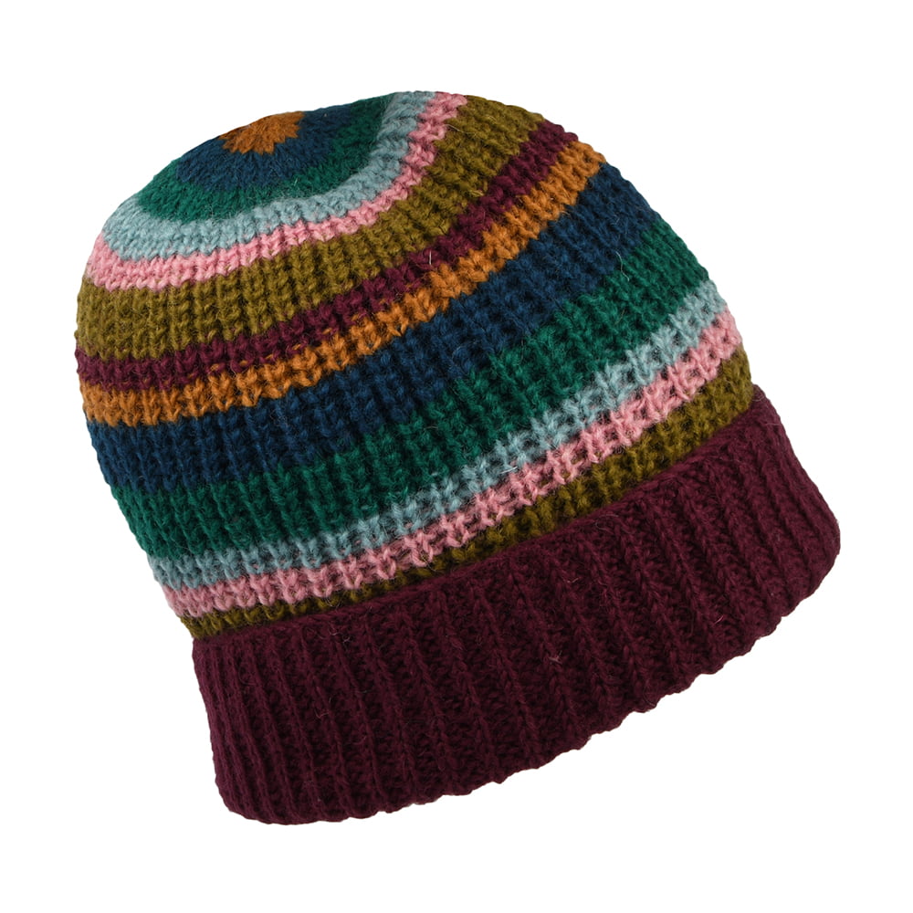 Gorro Beanie Cardi Rib con vuelta de Kusan - Ciruela-Multi