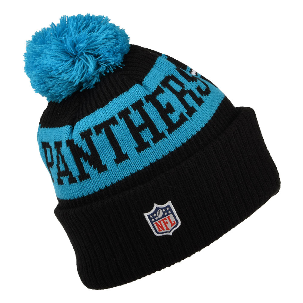 Gorro con pompón NFL On Field Sport Knit Carolina Panthers de New Era - Negro-Azul