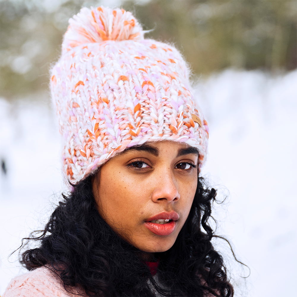 Gorro con pompón Muer Space-Dyed de Barts - Crema-Rosa