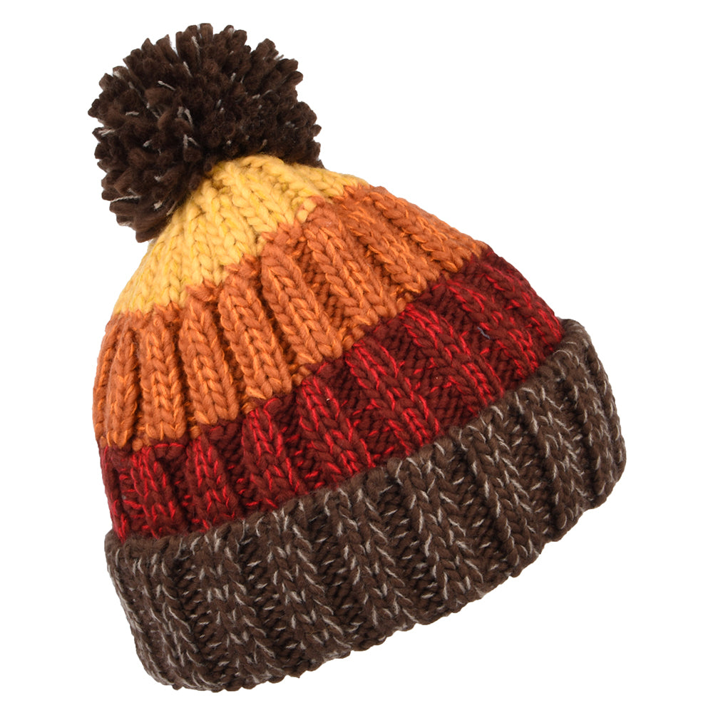 Gorro con pompón Wilhelm de Barts - Marrón-Rojo-Amarillo