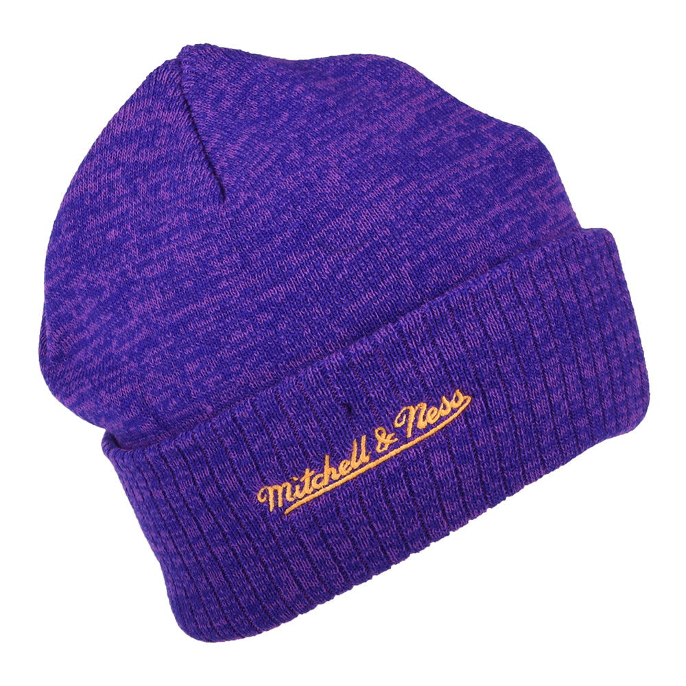 Gorro Beanie NBA Fandom Knit HWC L.A. Lakers de Mitchell & Ness - Morado