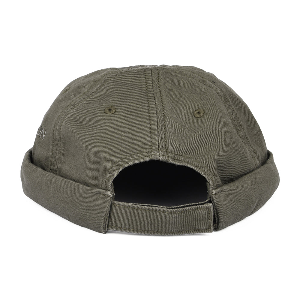 Gorro Beanie Docker de algodón de Stetson - Verde Oliva