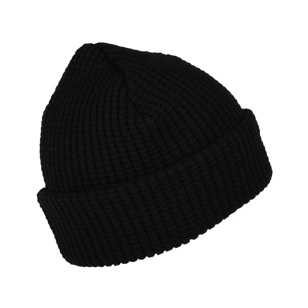 Gorro Beanie con vuelta punto gofre de New Balance - Negro