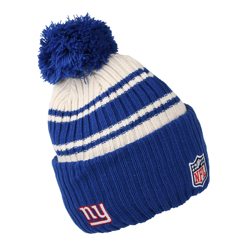 Gorro con pompón NFL Sideline Sport Knit New York Giants de New Era - Azul-Blanco