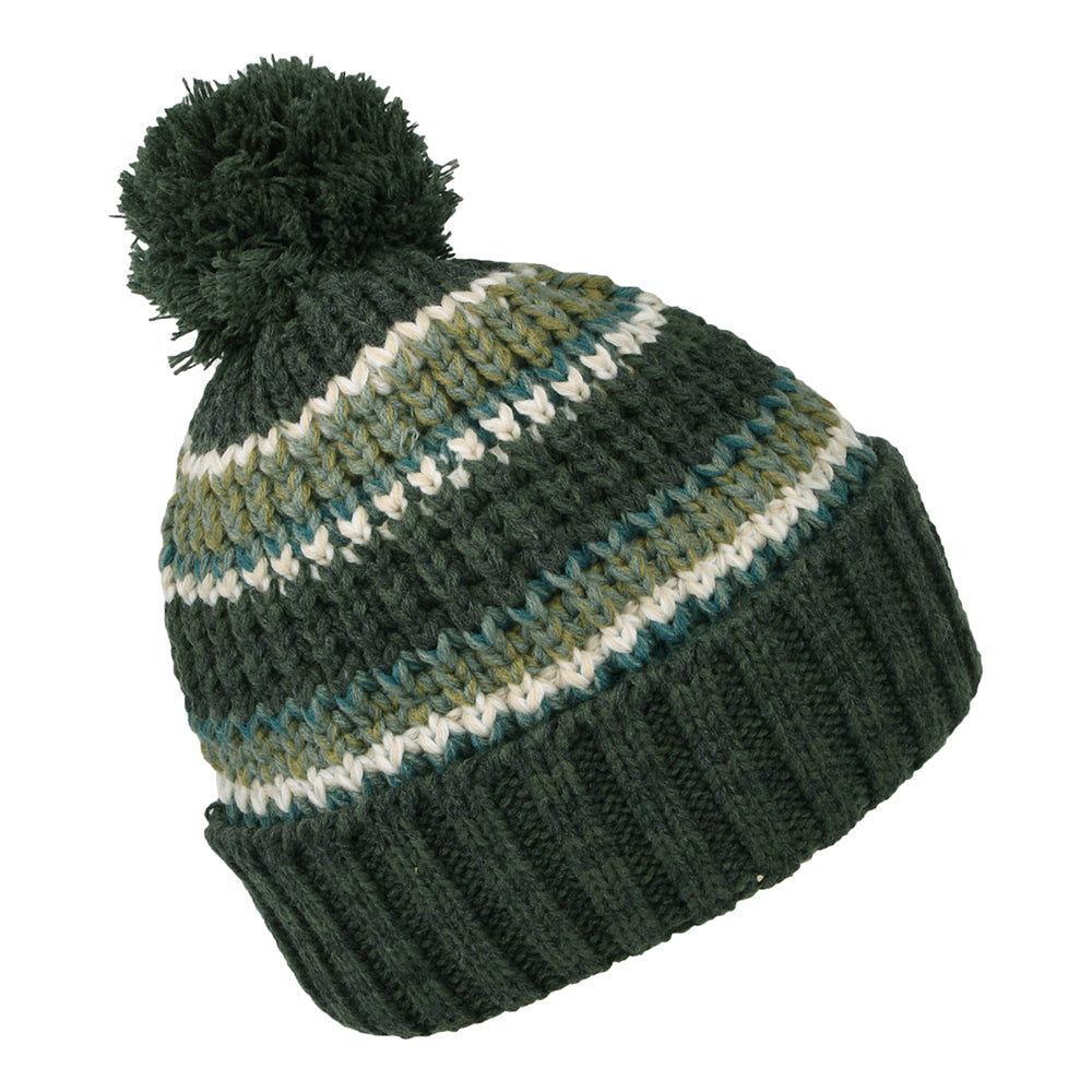Gorro con pompón Goser reciclado con franjas de Barts - Verde Militar