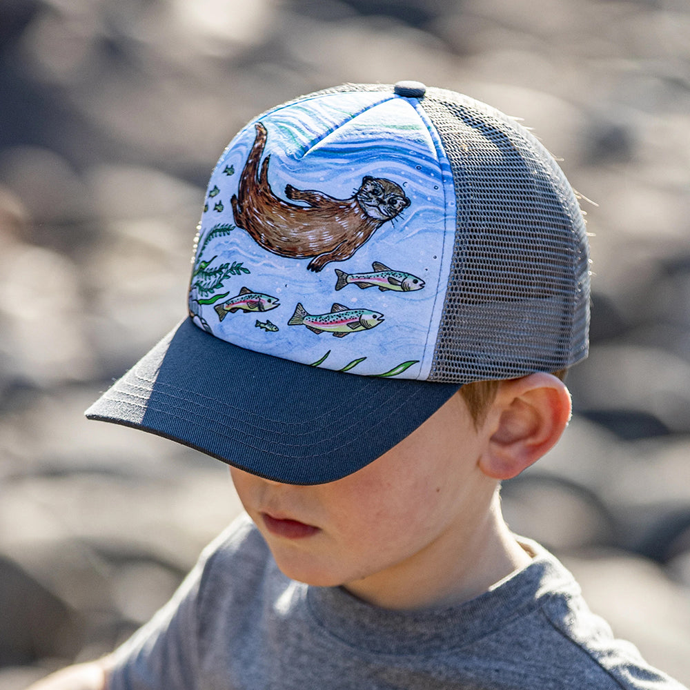 Gorra Trucker niños Artist Series River Otter de Sunday Afternoons - Azul-Gris