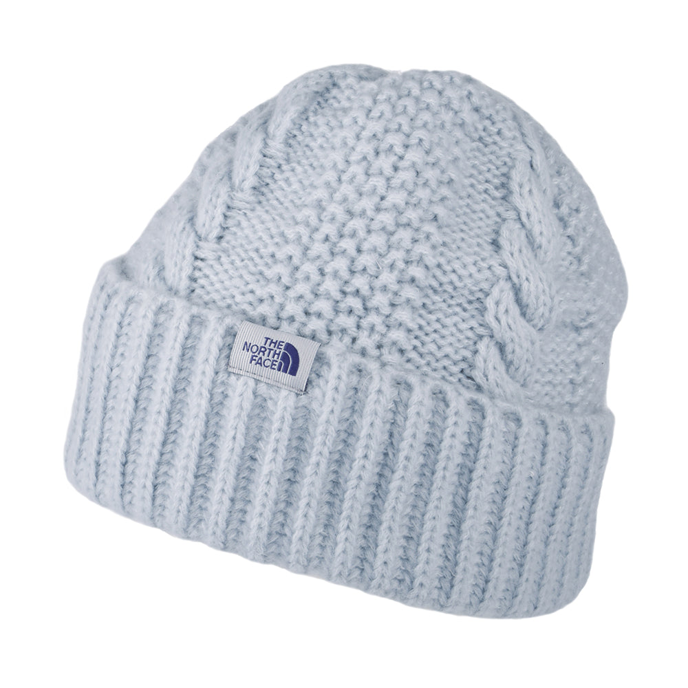 Gorro Beanie Oh Mega con vuelta de punto cable para mujeres de The North Face - Azul Añil