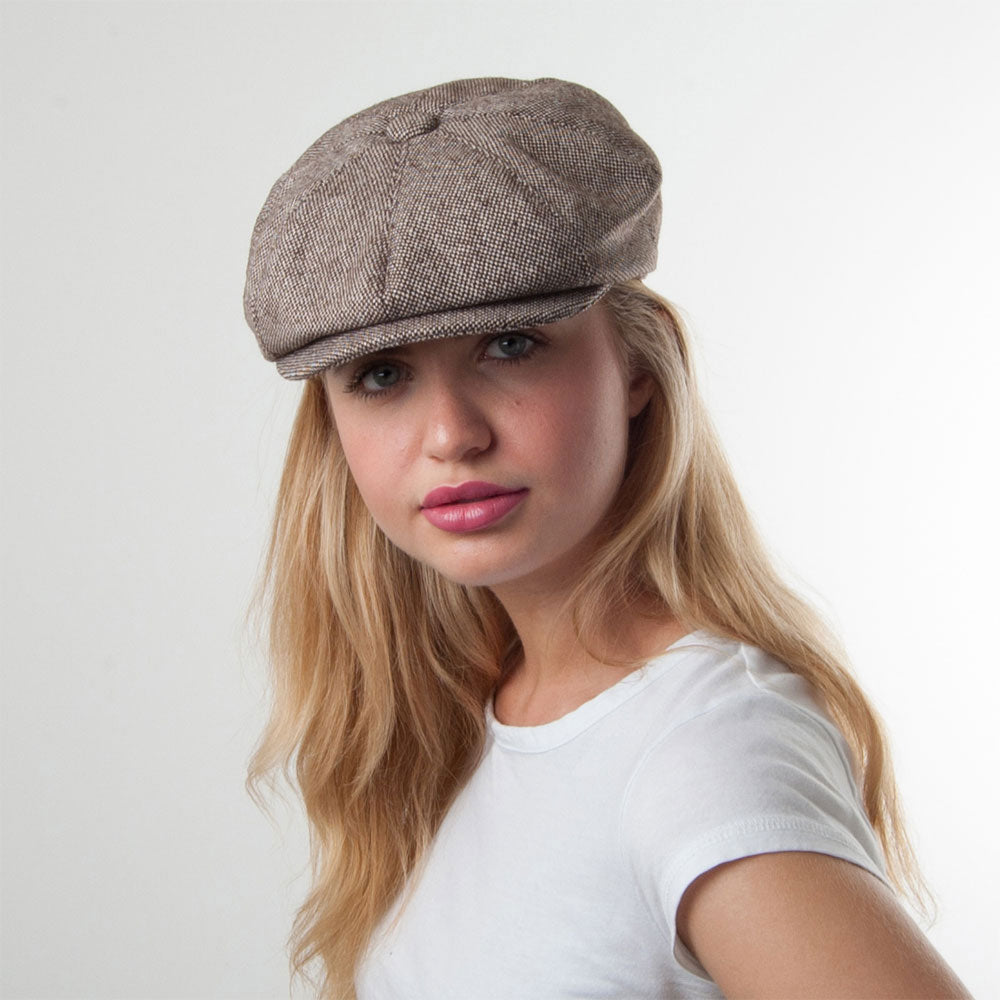 Gorra Newsboy Marl Tweed de Jaxon & James Marrón al por mayor