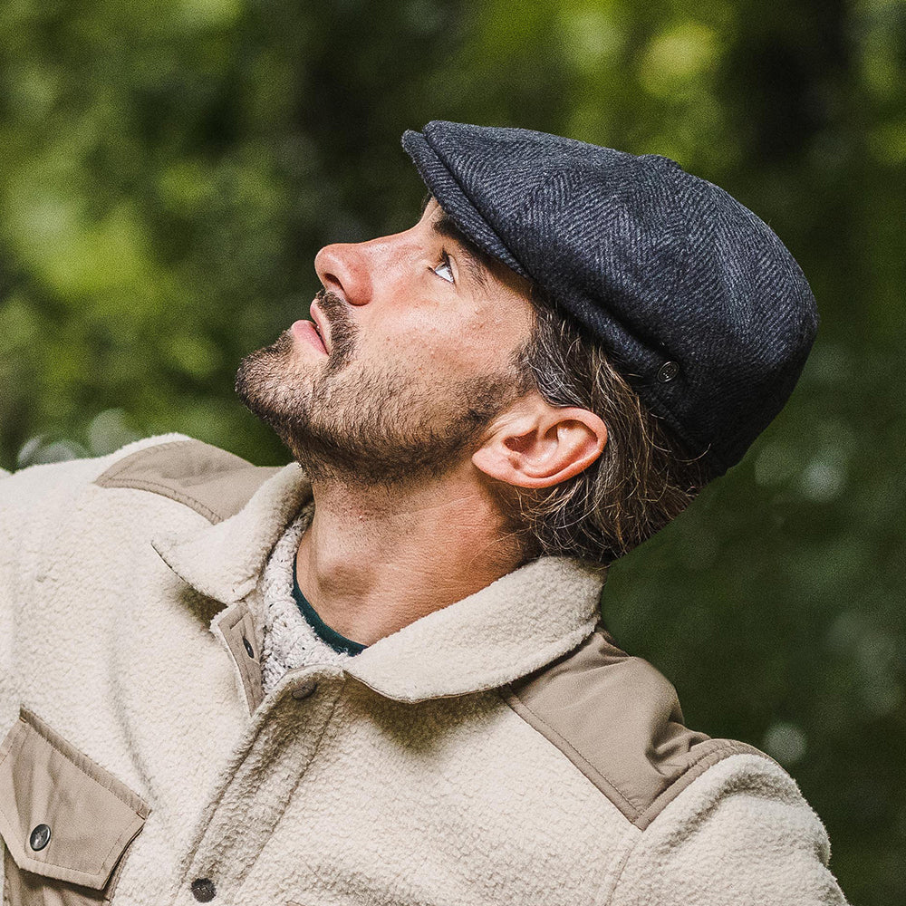 Gorra Newsboy de diseño de Espiga de Jaxon & James Antracita al por mayor