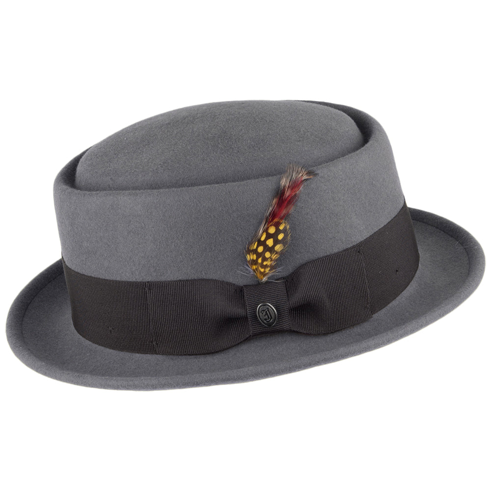 Sombrero flexible de lana Pork Pie de Jaxon & James Gris al por mayor