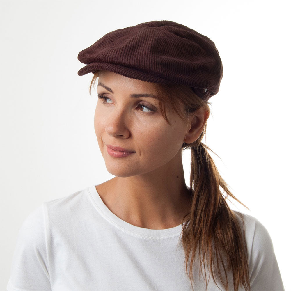 Gorra Newsboy de pana de Jaxon & James Marrón al por mayor
