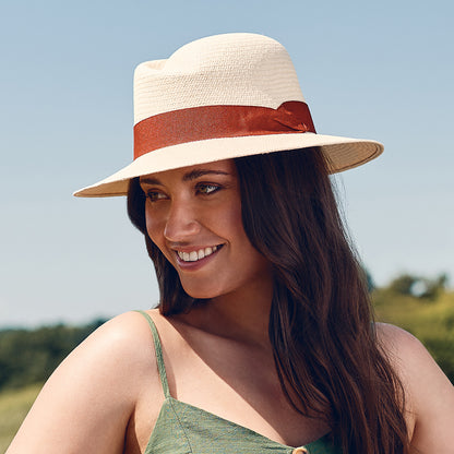 Sombrero Panamá Fedora Florence de Failsworth - Natural-ladrillo