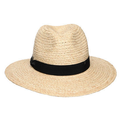 Sombrero Fedora Safari Franie de paja de rafia de Scala - Natural