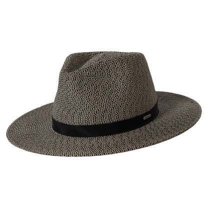 Sombrero Fedora Carolina plegable de paja toyo de Brixton - Negro-Natural