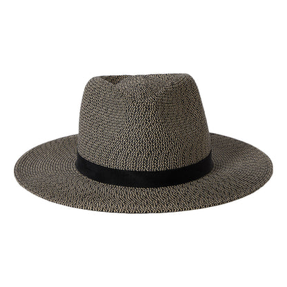 Sombrero Fedora Carolina plegable de paja toyo de Brixton - Negro-Natural