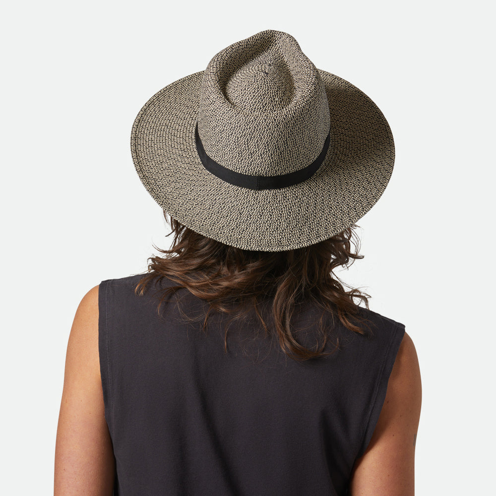 Sombrero Fedora Carolina plegable de paja toyo de Brixton - Negro-Natural
