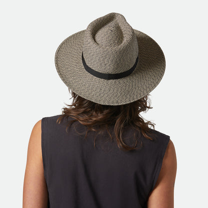 Sombrero Fedora Carolina plegable de paja toyo de Brixton - Negro-Natural